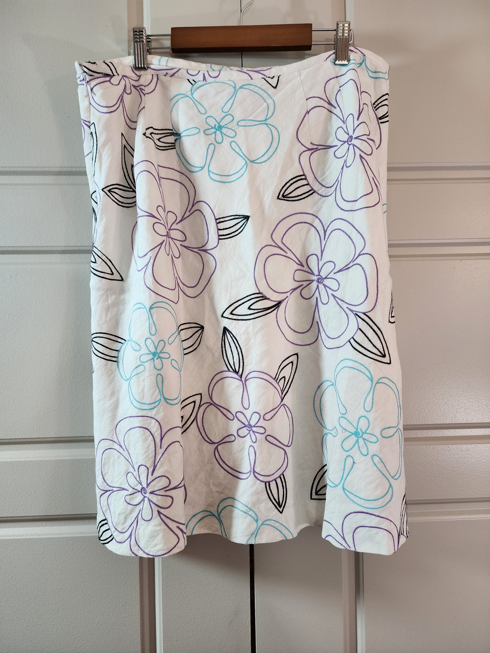 VINTAGE 90s/Y2K DRESSBARN EMBROIDERED FLORAL MIDI SKIRT Sz 12
